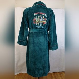 Tommy Bahama Luxurious Plush Bath Robe Men's L-XL Embroidered Back Teal